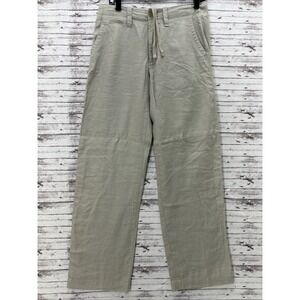 Banana Republic Straight Relaxed Fit Pants Men's 29x32 Beige Ivory 100% Linen